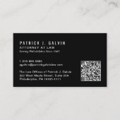 Minimale professionele QR-code zwart Visitekaartje (Voorkant)