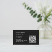 Minimale professionele QR-code zwart Visitekaartje (Staand voorkant)