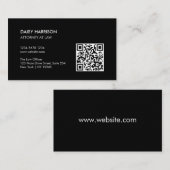 Minimale professionele QR-code zwart Visitekaartje (Voorkant / Achterkant)