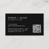 Minimale professionele QR-code zwarte visitekaart Visitekaartje (Voorkant)
