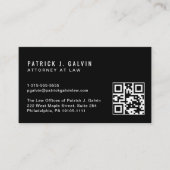 Minimale professionele QR-code zwarte visitekaart Visitekaartje (Voorkant)