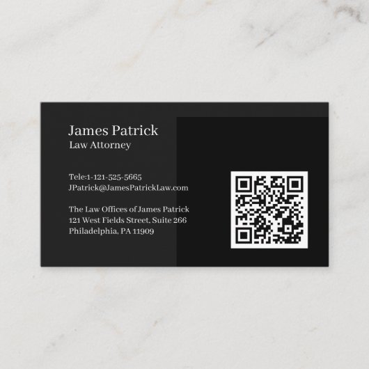 Minimale Professionele QR-code Zwarte Zakelijke Ka Visitekaartje (Voorkant)