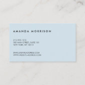 Minimale professionele sociale media blauw visitekaartje (Achterkant)