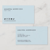 Minimale professionele sociale media blauw visitekaartje (Voorkant / Achterkant)