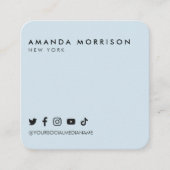 Minimale professionele sociale media Light Blue Vierkante Visitekaartje (Voorkant)