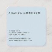 Minimale professionele sociale media Light Blue Vierkante Visitekaartje (Achterkant)