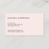 Minimale professionele sociale media roze visitekaartje (Achterkant)