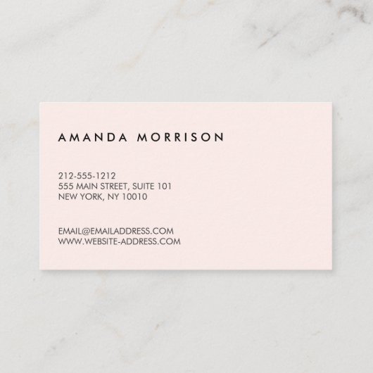 Minimale professionele sociale media roze visitekaartje (Achterkant)
