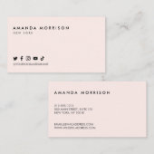 Minimale professionele sociale media roze visitekaartje (Voorkant / Achterkant)