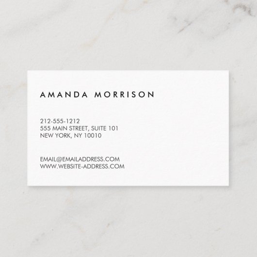 Minimale professionele sociale media White Visitekaartje (Achterkant)