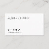 Minimale professionele sociale media White Visitekaartje (Voorkant)