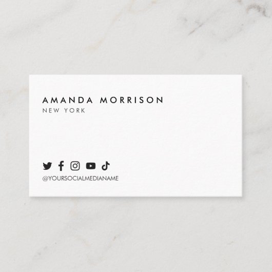 Minimale professionele sociale media White Visitekaartje (Voorkant)