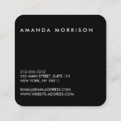 Minimale professionele sociale media zwart vierkante visitekaartje (Achterkant)