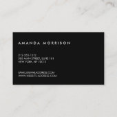 Minimale professionele sociale media zwart visitekaartje (Achterkant)