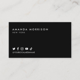 Minimale professionele sociale media zwart visitekaartje