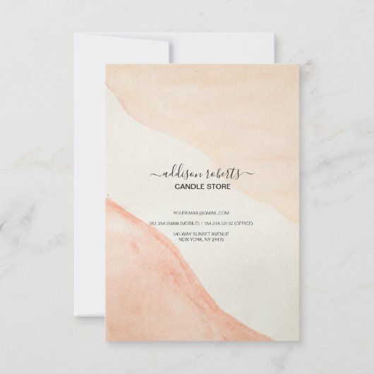 Minimale professionele Terracota-kaarszorg Dank Bedankkaart (Achterkant)