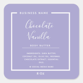 Minimale professionele typografie-lavender vierkante sticker