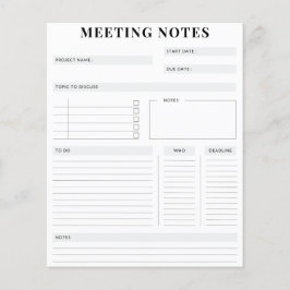 Minimale professionele vergadernotities Planner