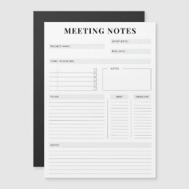 Minimale professionele vergadernotities Planner Magnetische Uitnodiging