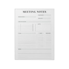 Minimale professionele vergadernotities Planner Notitieblok