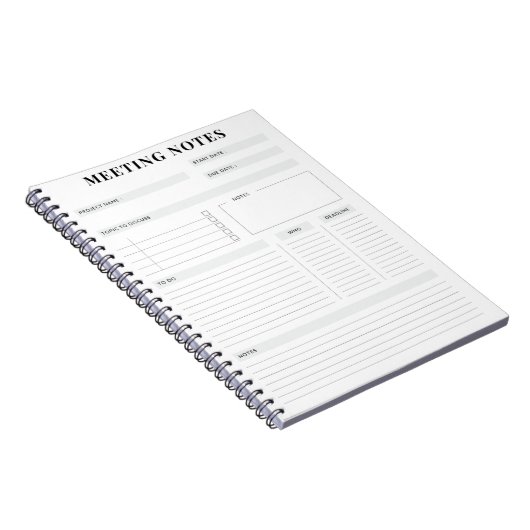 Minimale professionele vergadernotities Planner Notitieboek (Rechterzijde)