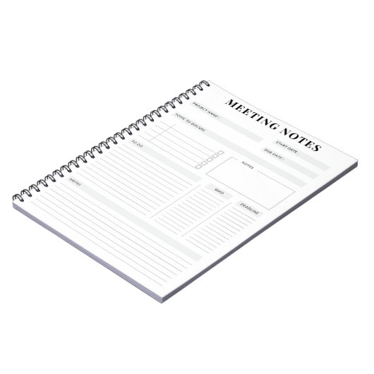 Minimale professionele vergadernotities Planner Notitieboek (Linkerzijde)