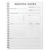 Minimale professionele vergadernotities Planner Notitieboek (Voorkant)