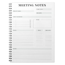 Minimale professionele vergadernotities Planner