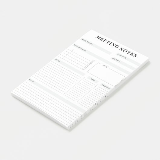 Minimale professionele vergadernotities Planner Post-it® Notes (Schuin)