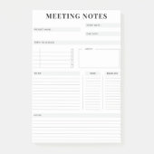 Minimale professionele vergadernotities Planner Post-it® Notes (Voorkant)