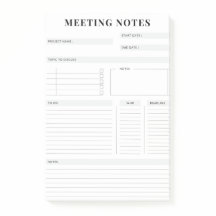 Minimale professionele vergadernotities Planner