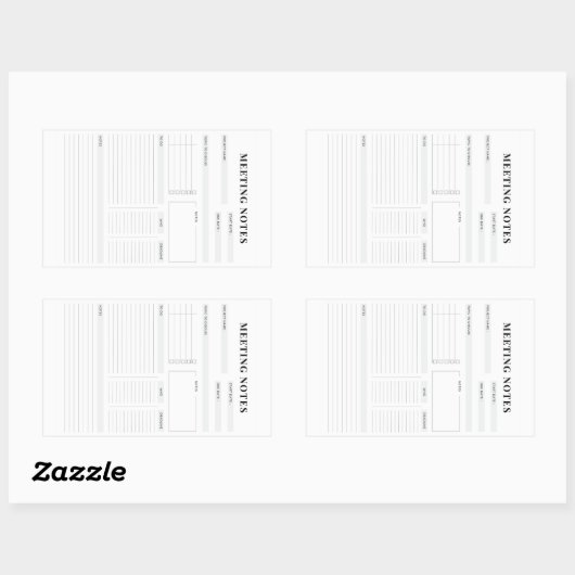 Minimale professionele vergadernotities Planner Rechthoekige Sticker (Vel)