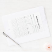 Minimale professionele vergadernotities Planner Rechthoekige Sticker (Envelop)