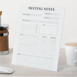 Minimale professionele vergadernotities Planner Reclamebord Met Voetstuk