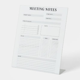 Minimale professionele vergadernotities Planner Reclamebord Met Voetstuk