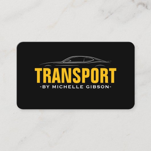 Minimale professionele vervoer gele taxi zwart visitekaartje (Voorkant)