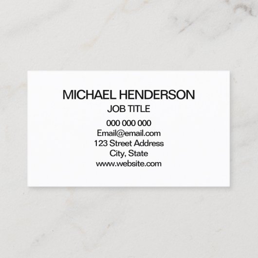 Minimale professionele visitekaartjes (Achterkant)