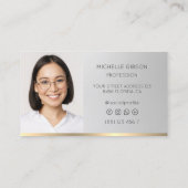 Minimale Professionele Zilveren Faux Gold Consulta Visitekaartje (Achterkant)