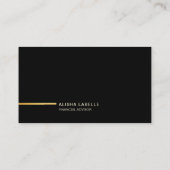 Minimale professionele zwart-gouden fotolay-out visitekaartje (Achterkant)