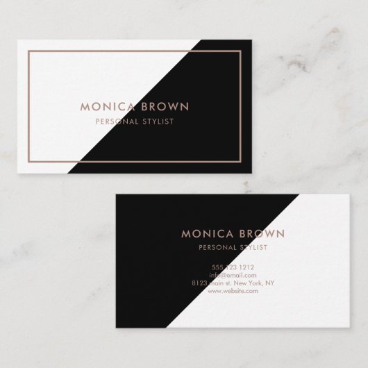 Minimale professionele zwart-wit visitekaartje (Voorkant / Achterkant)