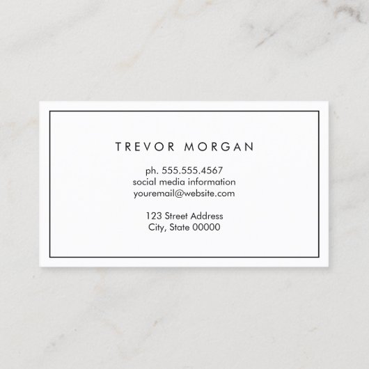 Minimale professionele zwarte leder visitekaartje (Achterkant)