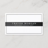 Minimale professionele zwarte leder visitekaartje (Voorkant)