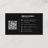 Minimale professionele zwarte Logo QR-code van het Visitekaartje (Achterkant)