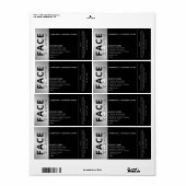 Minimale professionele zwarte zilvervoorserum etiket (Full Sheet)