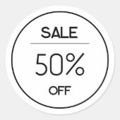 Minimale promotie voor witte winkels sticker (Voorkant)