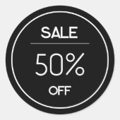 Minimale promotieverkoop voor zwarte winkels stick ronde sticker (Voorkant)