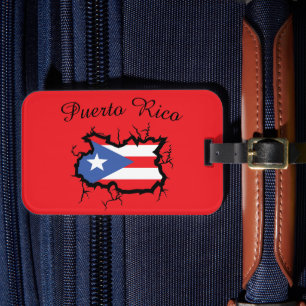 Minimale Puerto Rico-kaart Nationale vlag Bagagelabel