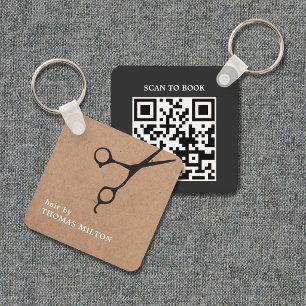 Minimale QR-code afspraakaanvraag voor Salon Sleutelhanger