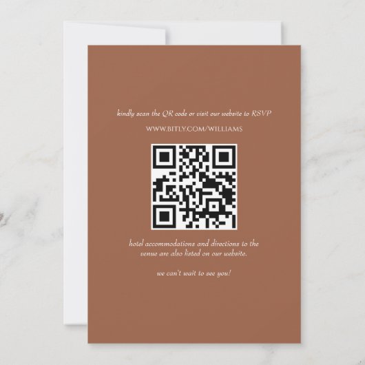Minimale QR-code Boho All in One Wedding Kaart (Achterkant)