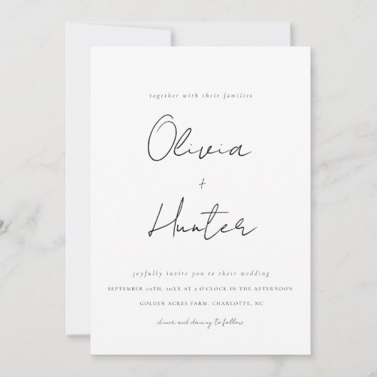 Minimale QR-code bruiloft Kaart (Voorkant)